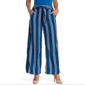 Printed Wide Leg Tie Pants